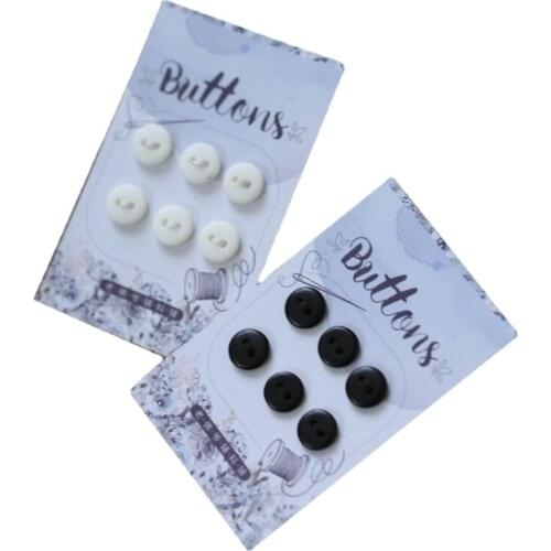 Black/white Homemade Resin Buttons Baby Clothes BJD Clothing Buttons DIY Handmade Patchwork Clothing Accessories 6PCS