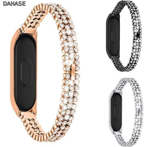 Bling Diamond Bracelet For Xiaomi Mi Band 4 Strap Women Jewelry Stainless Steel Replacement Strap For Miband 3