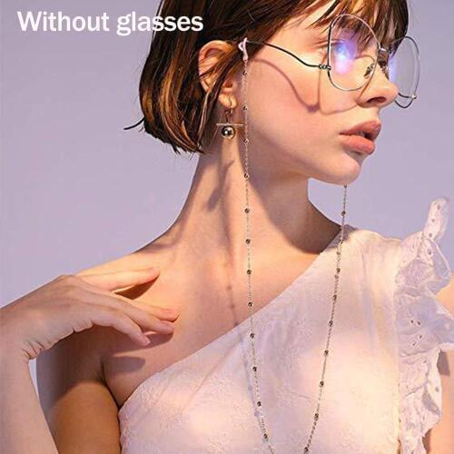 Fashion Womens Gold Silver Sunglasses Chains Reading Beaded Glasses Chain Eyewear Cord Lanyard Necklace