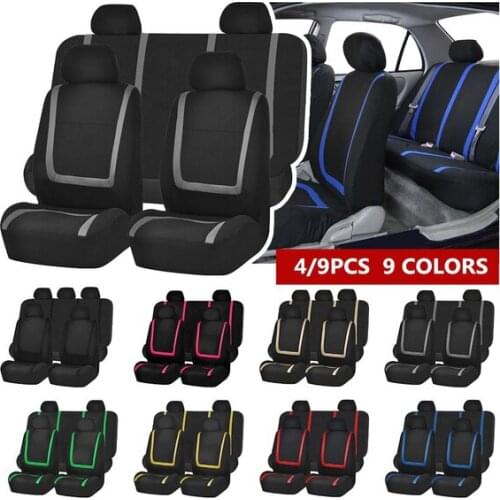 Aimaao 100% Looped Fabric Car Seat Covers Universal Vehicles Seat Cover Black Car Seat Protector For Peugeot 307 Golf 4