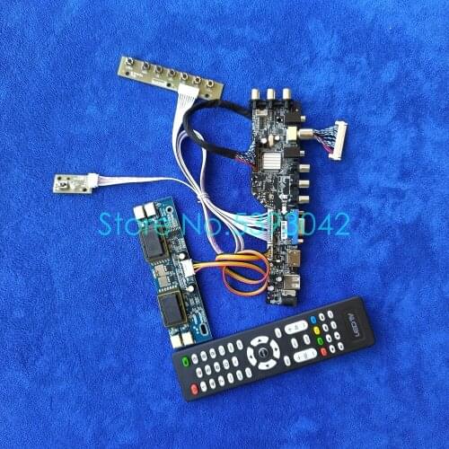 Signal digital DVB 1280*1024 LCD control board kit 4CCFL 30 Pin LVDS USB VGA Fit LQ170E1LG11/LQ170E1LG41/MTT170E1LG11 panel