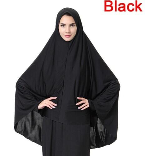 Long Scarf Muslim Women Fashion Women Prayer Hijab Solid Color Fashion Ethnic Style High Elasticity