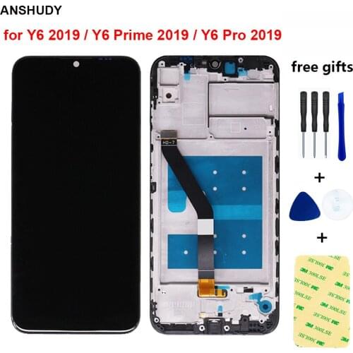 For Huawei Y6 Prime 2019 LCD Replacement Y6 Pro 2019 LCD Display Y6 2019 MRD-LX1f Touch Screen Digitizer Panel Module Assembly