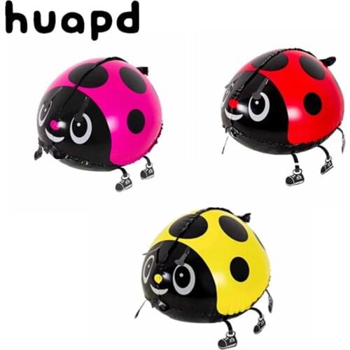 Walking Insect Red Yellow Aluminum Foil Balloon Ball Cartoon Toy Balloon Birthday Party Decorations Childrens Gifts globos