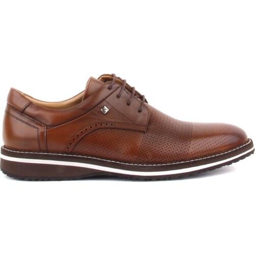 Fosco-Tan Leather Lace-Up Men Casual Shoes