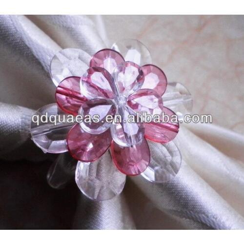 Pink flower acrylic napkin ring ,napkin holder