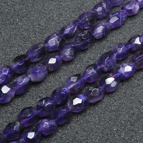 Natural Faceted Freeform Amethysts Beads For Jewelry Making Beads Bracelets For Women Gift 15'' Needlework DIY Beads Trinket