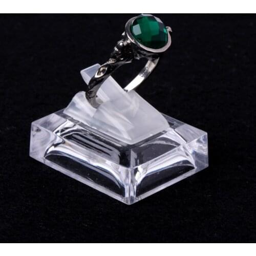 JAVRICK 3cmx3.7cmx1.5cm Acrylic Transparent Ring Show Display Showcase Jewelry Decoration Stand Holder #2S40736