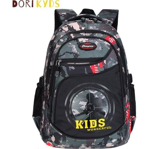 DORIKYDS 2 Sizes Camouflage Waterproof School Bags For Girls Boys Orthopedic Children Backpack Kids Book Bag Mochila Escolar