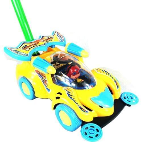 Trolley Toddler Bell Educational Toys For Children Grasping/movement Ability Developing Single-rod Hand-pushed Toy Unisex 2021