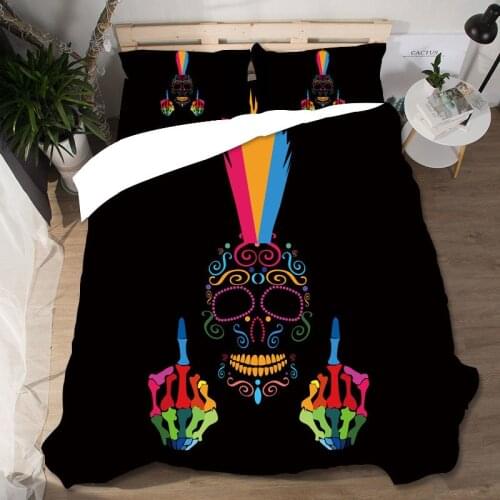 Bedding Set Punk Skull Home Textiles Luxury Ropa De Cama Luxury Gift Sabanas King Queen Size Parure De Lit Bed Linen Poplin