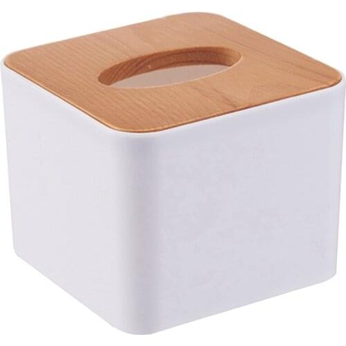Square Wooden Tissue Box Case Napkin Holder Storage Organizer Fashion Tissue Holder Case for Home Decoration