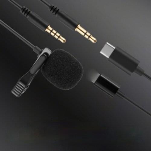 Mini Lavalier Condenser Microphone for IPhone Huawei Sumsang HTC Android Phone 3.5mm Lapel Clip Mic For PC Notebook Recorder