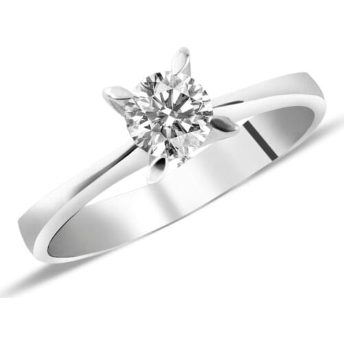 SILVERFONI Fashion Crystal Engagement Ring for Women White Zirconia Real Sterling Silver Rings 2020 Wedding Trend Female Jewelry