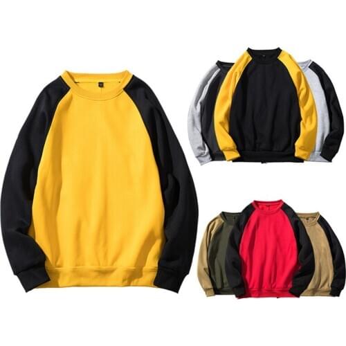 Mens sweatshirt 2019 new mens round neck Sweatshirt Mens fashion Europe and America stitching color sweatshirt