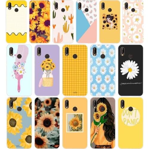 087FG Daisies Background Soft Silicone Tpu Cover Case for huawei Mate P20 P30 Llte Pro Y6 Y7 2019