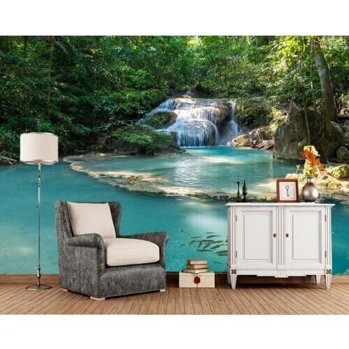 Tropics forest Waterfall nature 3d wallpaper Papel de parede,living room bedroom TV sofa wall kitchen wall papers home decor