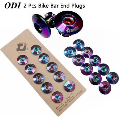 ODI Bicycle Handlebar Cover Bike Bar End Plugs aluminum alloy Colorful Plating Bicycle Grip Anti-slip Firm Handlebar Caps
