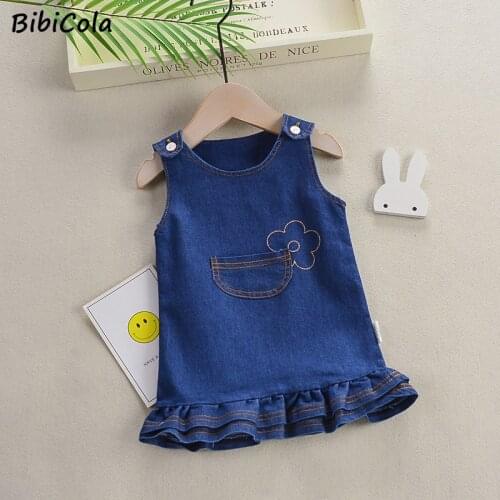 Autumn Spring Baby Girls Dress Toddler Girls Denim Dress Fashion Wedding Party Dress Clothing For Infant Baby Princess Dress