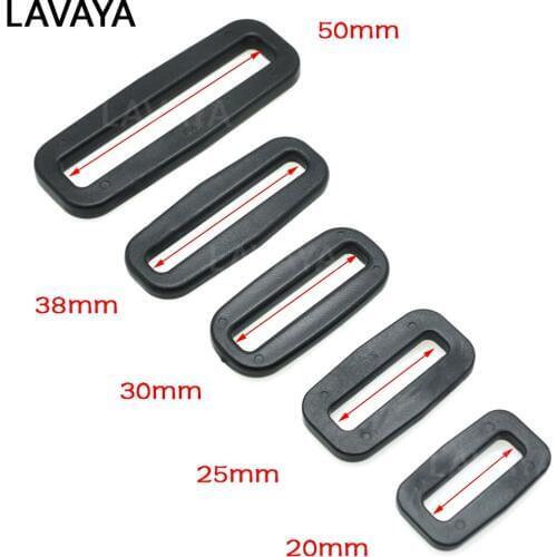 Plastic Black Loops Adjustable Buckles Rectangle Rings Backpack Straps Webbing Bag Parts Travel Bag Leisure Backpack accessory