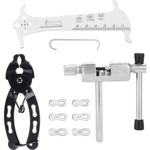 Bicycle Chain Repair Tool Kit,Bike Chain Link Plier, Chain Splitter with Hook,Bike Chain Checker with Scale,8/9/10 Speed Chains