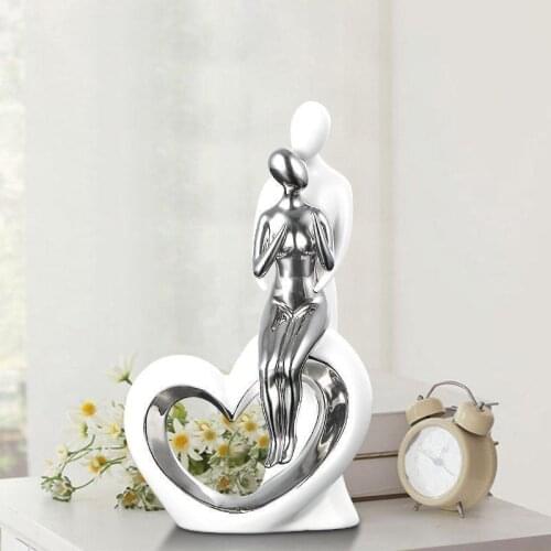 MODERN CERAMIC ROMANTIC COUPLES ORNAMENTS BEDROOM WEDDING ROOM FIGURINES CRAFTS HOME LIVINGROOM FURNISHING DECOR WEDDING GIFTS