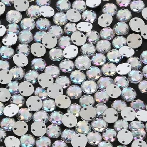 Chamfered Face Acrylic Crystal Sew On Flat Rhinestone for Clothing Shoes Wedding Decoration DIY Craft 6mm 200pcs
