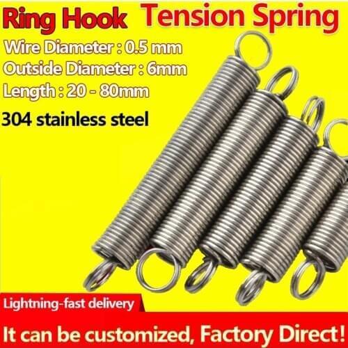 Ring Hook Extension Spring Wire Diameter 0.5mm Outer Diameter 6mm Tension Spring Draught Spring Pullback Spring Spots