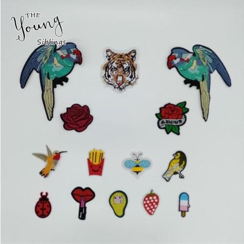 High quality Cartoon Patter Hot melt adhesive Applique Embroidery patches stripes DIY Sewing Clothing Accessories C5189-C5209