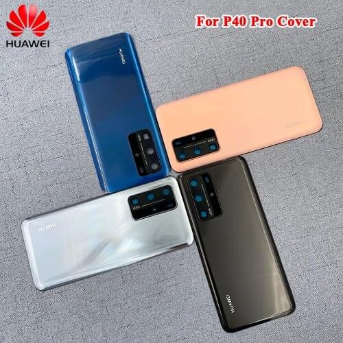 P40 Pro Battery Back Cover Glass Rear Door Housing Panel Replacement Repair Parts For Huawei P40Pro With Camera Lens Sticker