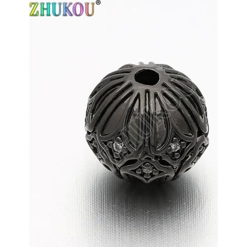 10mm Brass Cubic Zirconia Spacer Bead DIY Jewelry Bracelet Necklace Making, Hole: 1.4mm, Model: VZ35