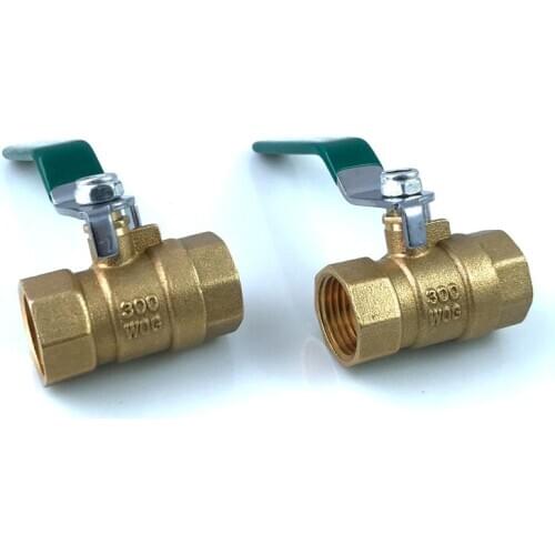2pcs 1/2'' Female to Female Thread Connector Joint Water Gas Tap Brass Ball Valve