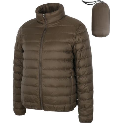 2019 Matte Man Ultra Light Down Jacket Stand Collar Soft Warm Outwear Coat With a bag Portable