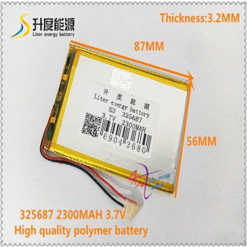 3.7V 2300mAH 325687 Polymer lithium / Li ion battery for tablet pc power bank mobile phone gps mp4