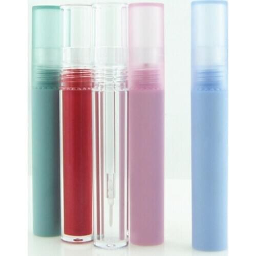5ml Empty clear blue green pink long cylinder Lip Gloss Tube 50pcs