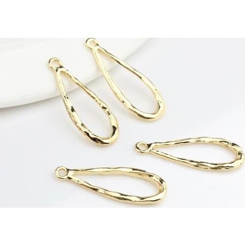 6pcs/lot 13*34mm Zinc Alloy Fashion Gold Hollow Water Drop Charms Connector For DIY Necklace Jewelry Earrings Accessories