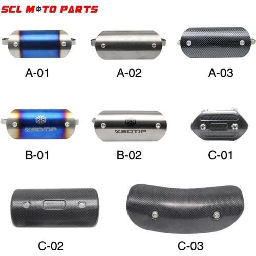 ALconstar-Motorcycle Exhaust Copy Carbon Protector Heat Hot Shield Cover For AK Exhaust Muffler Cover Universal Racing