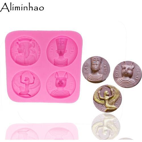 B1316 Egyptian Pharaoh Fondant Cake Decorating Tools Cake Border Silicone Molds Gumpaste Chocolate Candy Clay Moulds