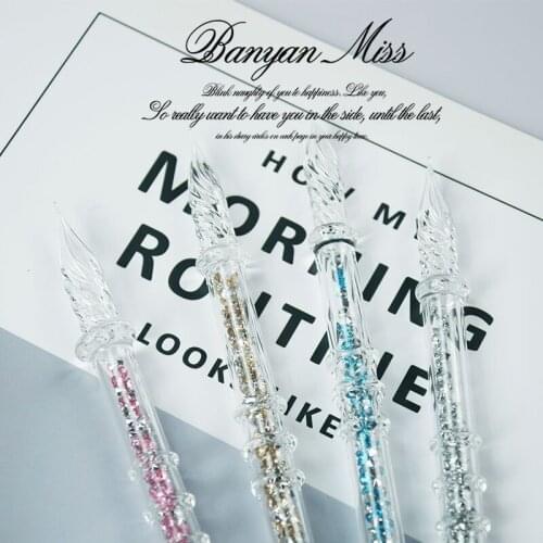 Free Shipping,sky Dream Hanmade Pretty Glass Dip Pen, Crystal Pen, Dip Pen, Writing Pen