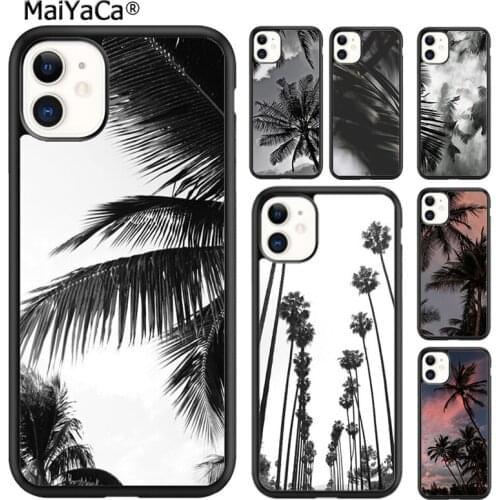 MaiYaCa Black White Tropical Palm Trees Phone Case For iPhone 5s SE 6 6s 7 8 plus X XR XS 11 12 pro max Samsung Galaxy S8 S9 S10