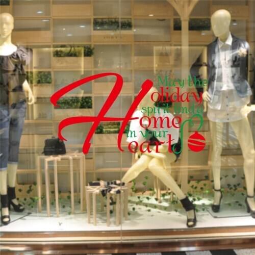 Home Holidays Heart Spirit Quotes Wall Stickers For Office Store Home Decoration Diy Festival Window Decals Vinyl Mural Art