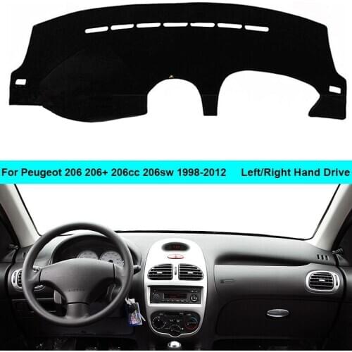 2 Layers Car Dashboard Cover Carpet Cape For Peugeot 206 206+ 206cc 206sw 1998-2012 LHD RHD Rug Shade Pad Dashmat Sun Shade Pad