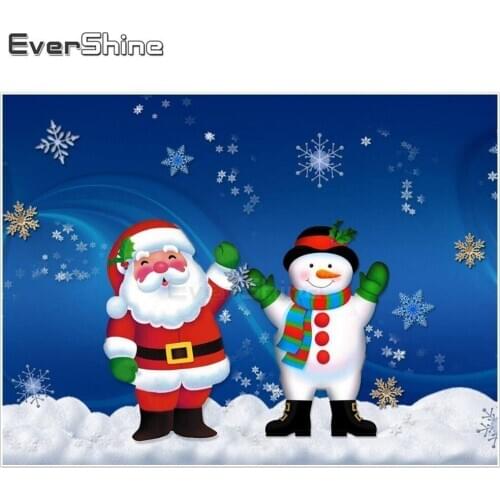 EverShine Diamond Embroidery Christmas Pictures Of Rhinestones Mosaic Diamond Full Round Cross Stitch Cartoon Children Gift