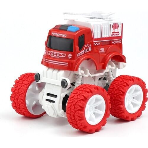 Four Wheel Drive Inertial Engineering Vehicle Watering Car Rotating Stunt Independent Spring Fire Truck Kids Baby Toy Gift