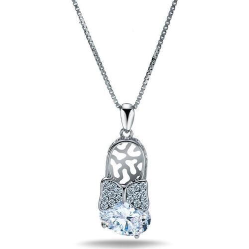 WEIXY925 Sterling Silver Necklace Slippers Modeling Light And Extravagant Smooth Polished ProfessionalJewelry Store Fine Jewelry