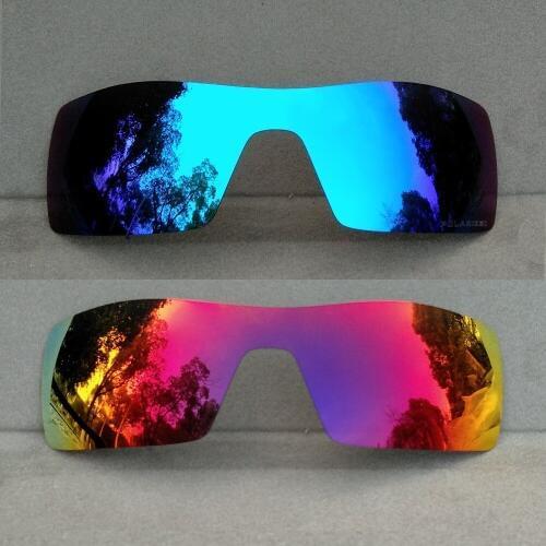 2 Pieces Ice Blue Mirrored & Midnight Sun Mirrored Replacement Lenses for Oil Rig Frame Polarized 100% UVA & UVB Anti-scratch
