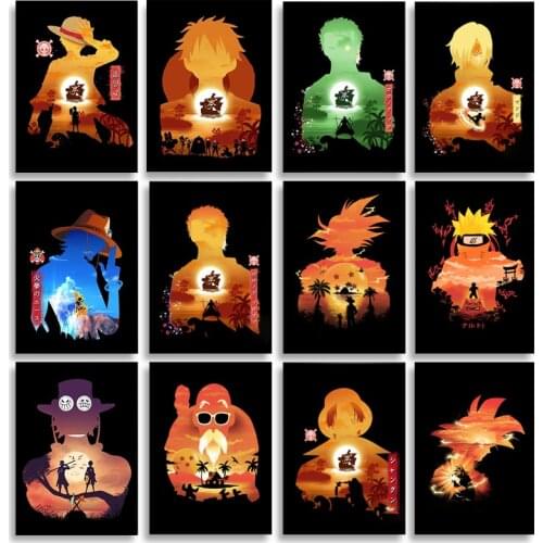 Japanese anime canvas painting anime characters HD printable wall art posters and prints for childrens room decoration pictures