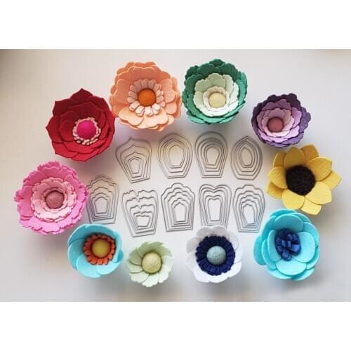 Beautiful Hot Sale 9pcs Different Flowers Petal Stencil Metal Cutting Dies Cut Practice Handson DIY Scrapbooking Album Craft die