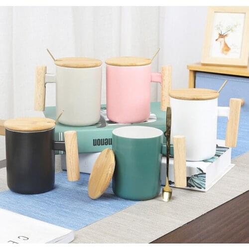 400ml Creative Wooden Handle Coffee Mug Ceramic Drinkware Household Home Office Water Tea Milk Cup Caneca Cups And Mugs Tumbler