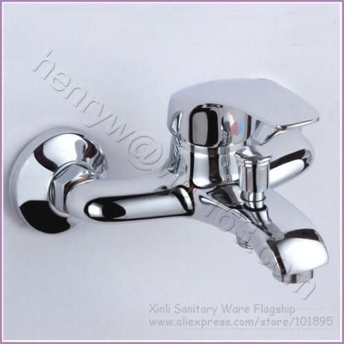 L15679 - Luxury Wall Mounted Chrome Color Brass Material Bath Shower Faucet